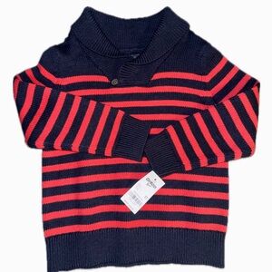 NWT- OshKosh Striped Navy/ Red Sweater- 5T